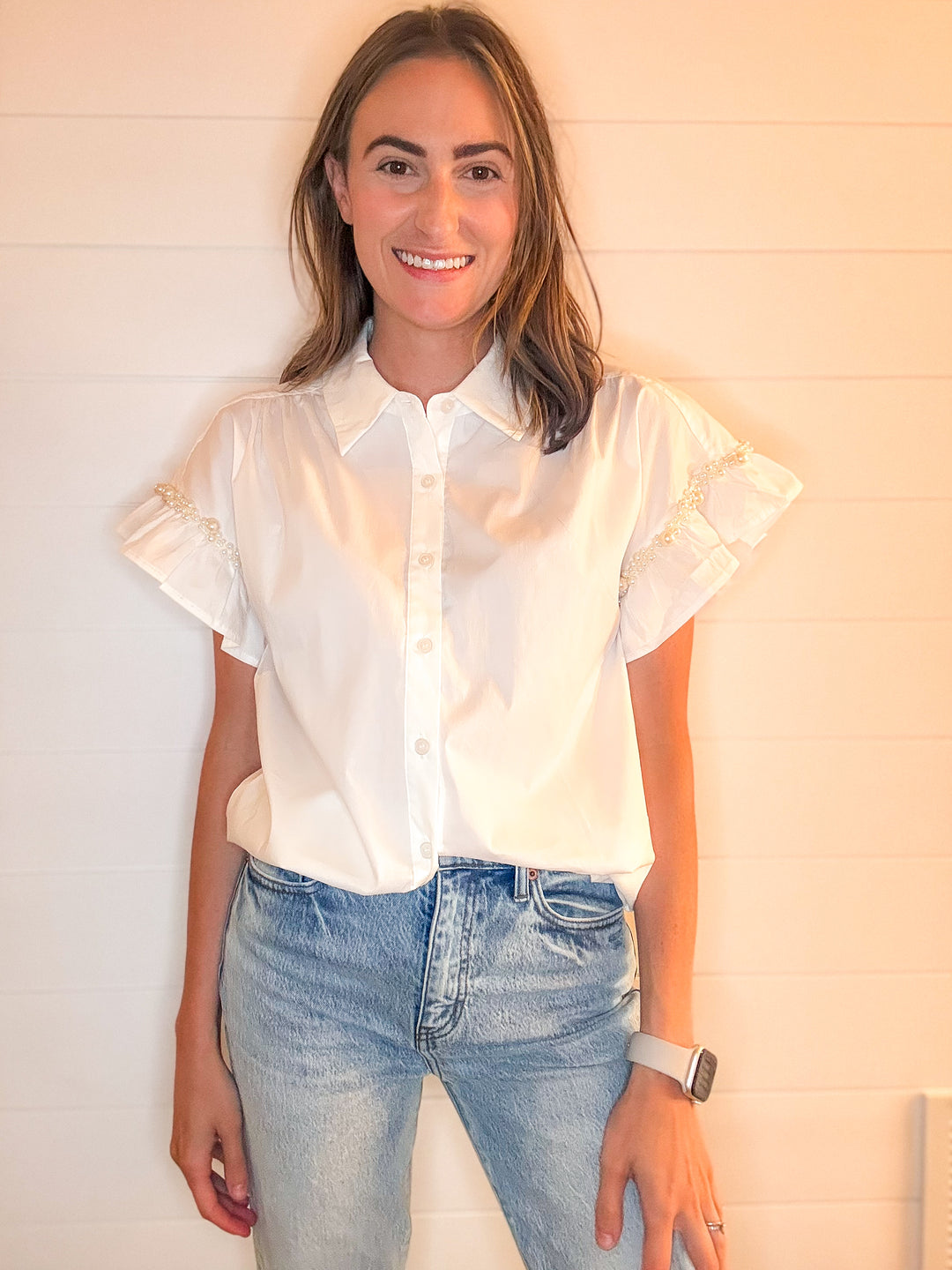 Women's Entro Pearl Muse Blouse - Hendryx Boutique LLC