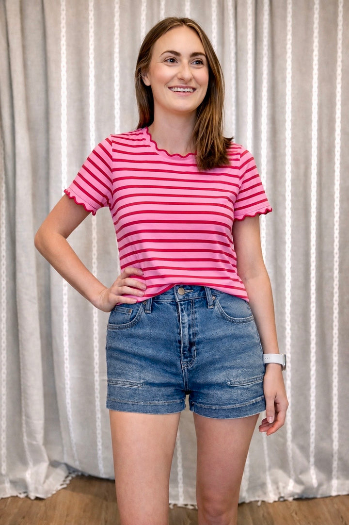 Stripe Scallop Shirt