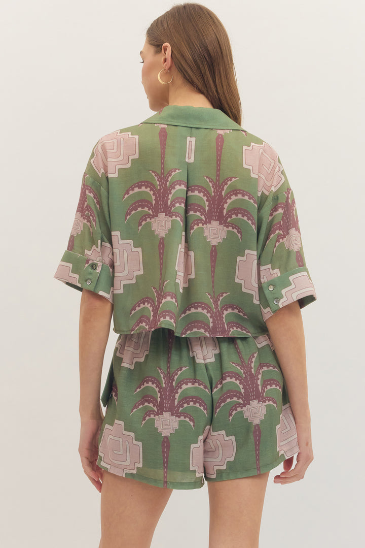 Women’s Entro Olive Palm Tree Set