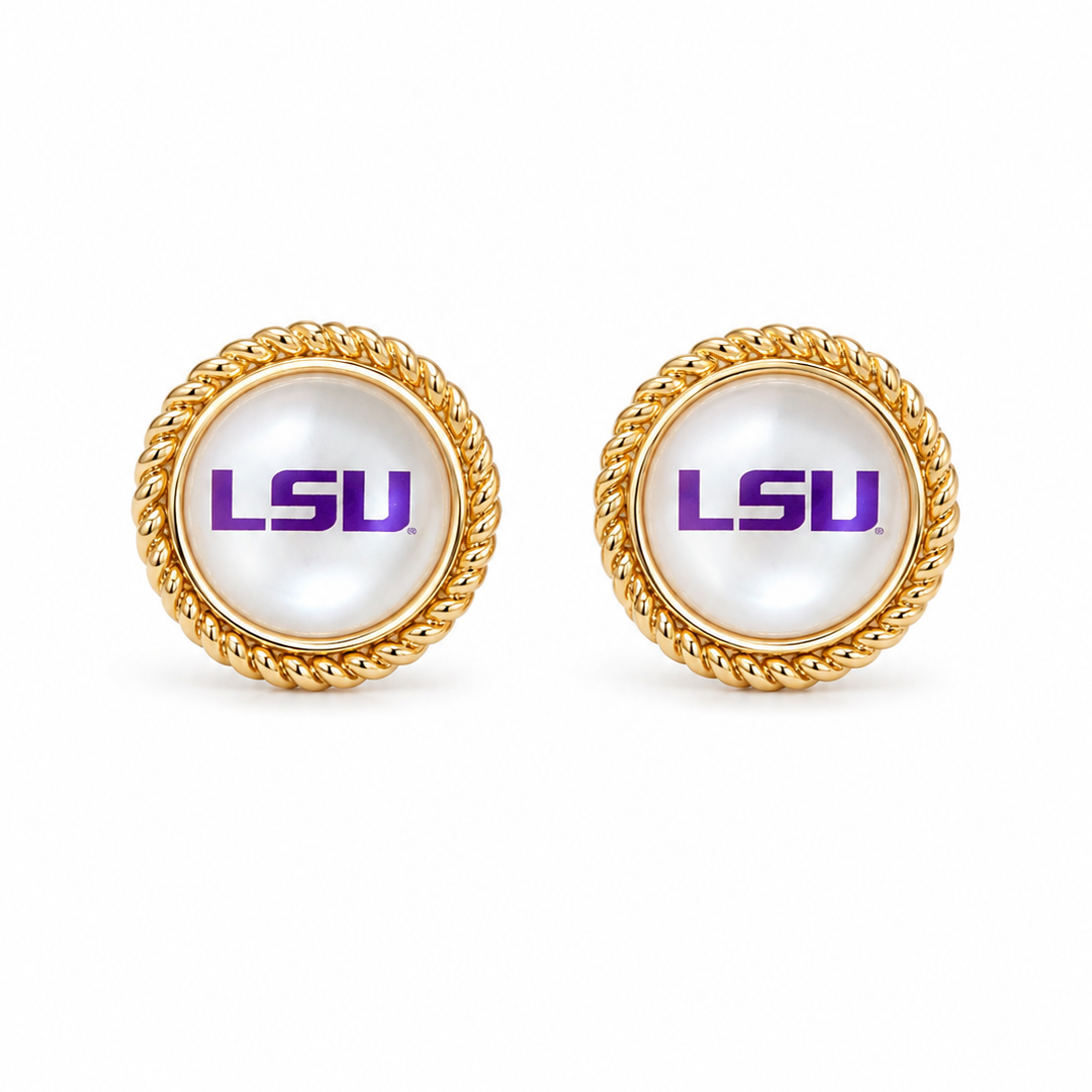 PRE-ORDER LSU Pearl Stud Earrings