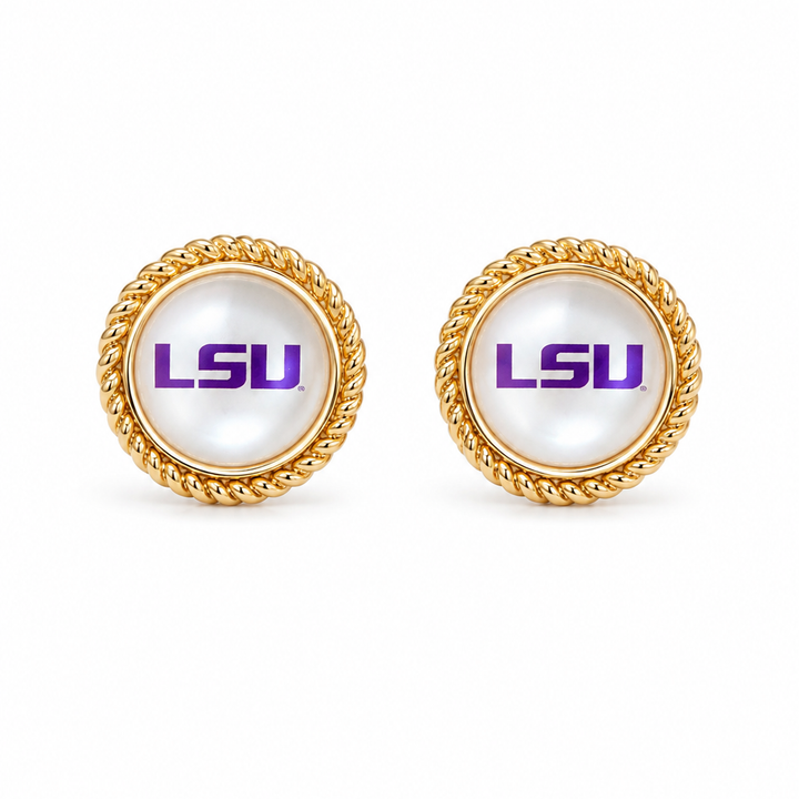 PRE-ORDER LSU Pearl Stud Earrings