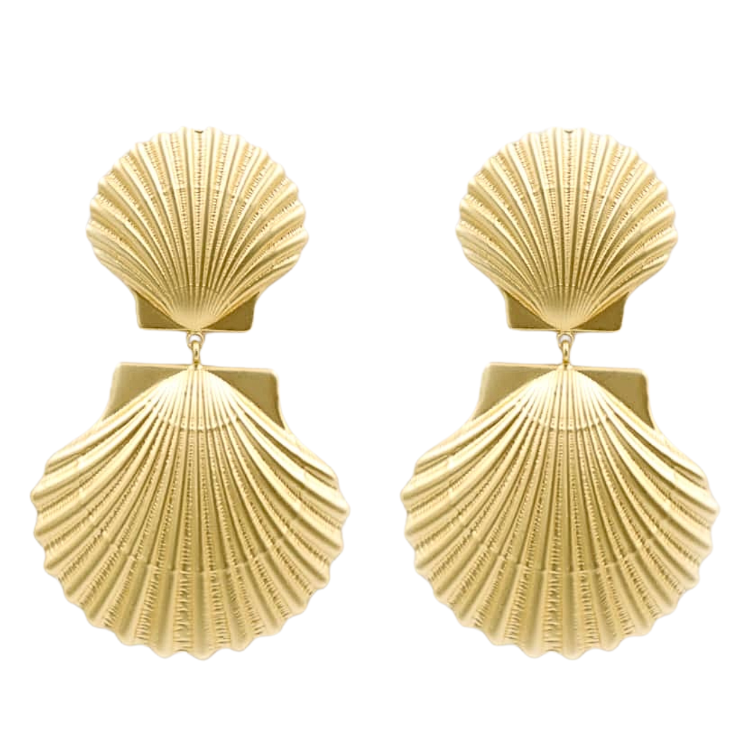 Pre-Order Gold Shell Drop Earrings