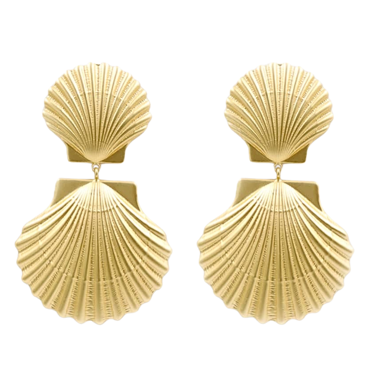 Pre-Order Gold Shell Drop Earrings