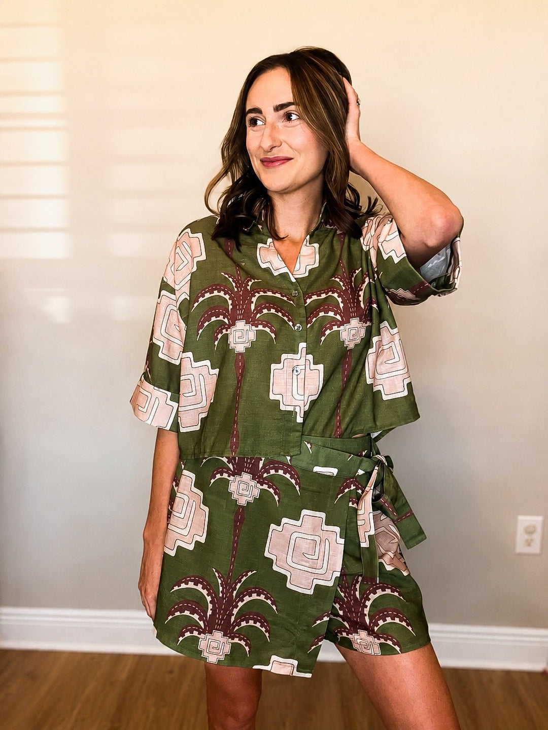 Women’s Entro Olive Palm Tree Set - Hendryx Boutique LLC