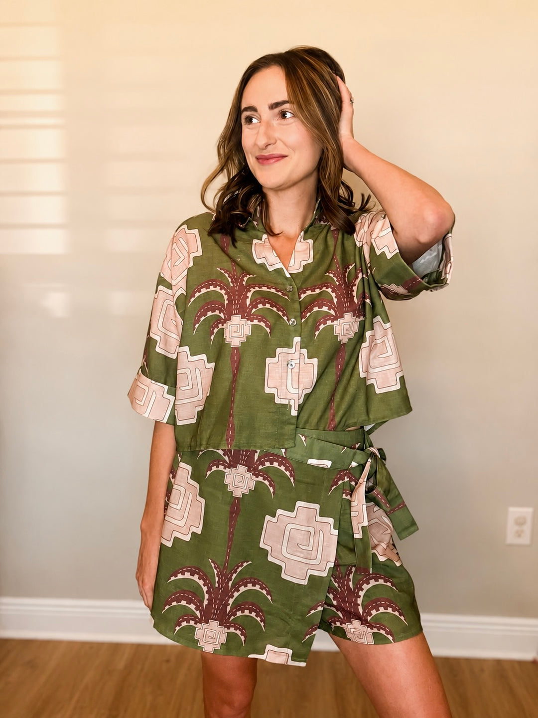 Women’s Entro Olive Palm Tree Set