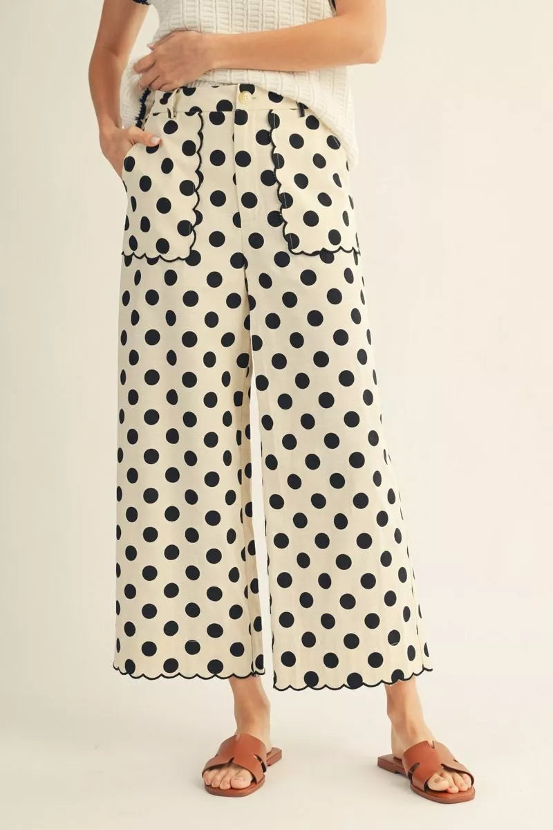Chic Polka Dot Wide Leg Pant