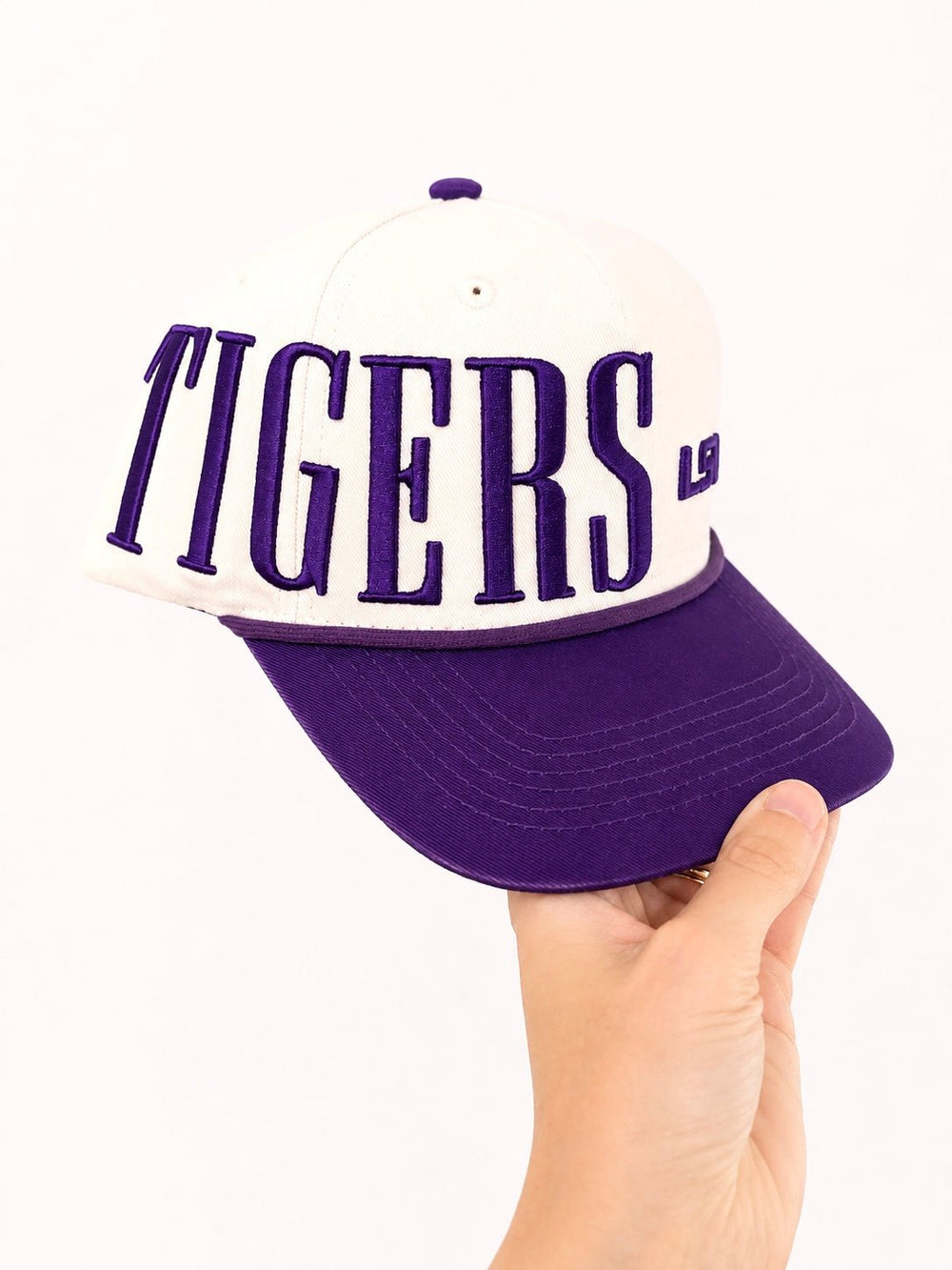 Women's Gameday Social Apparel Co. Purple & Ivory LSU Saturday Stretch Canvas Trucker Hat - Hendryx Boutique LLC