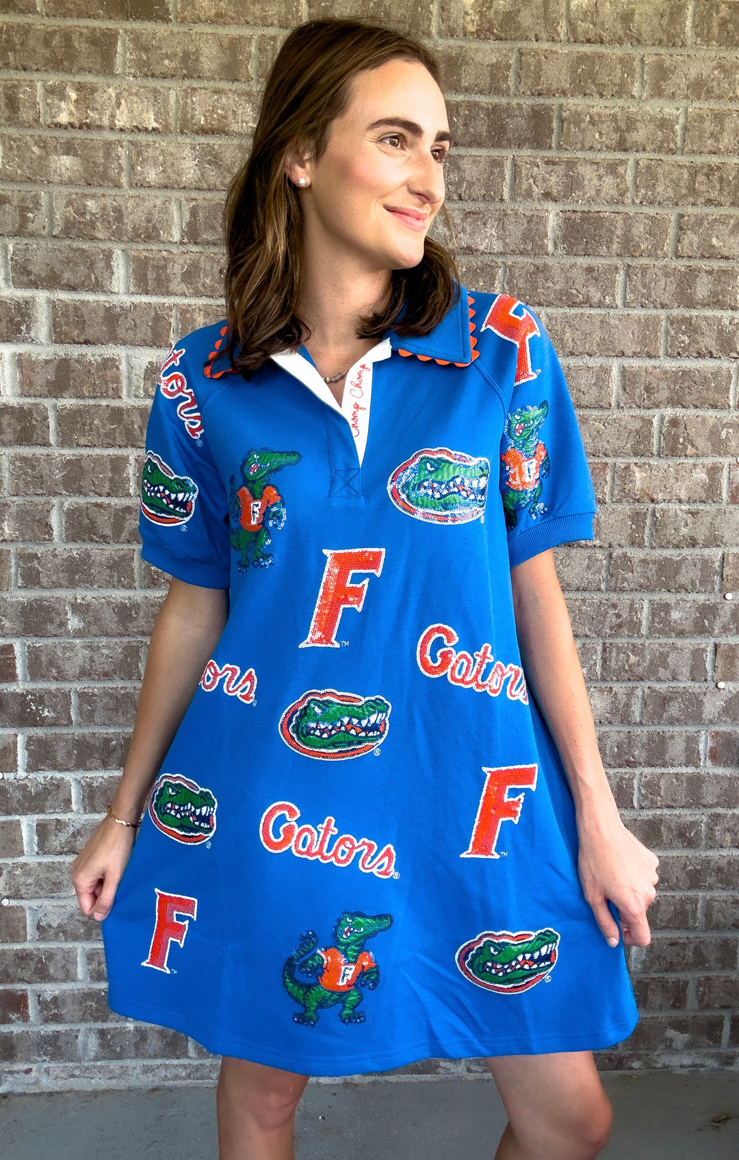 Women's Florida Gators NCAA Officially Licensed Logo Patch A-Line Dress - Hendryx Boutique LLC