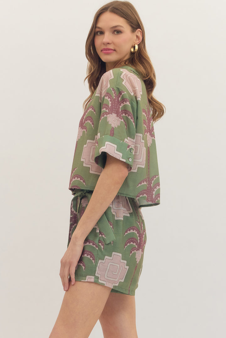 Women’s Entro Olive Palm Tree Set