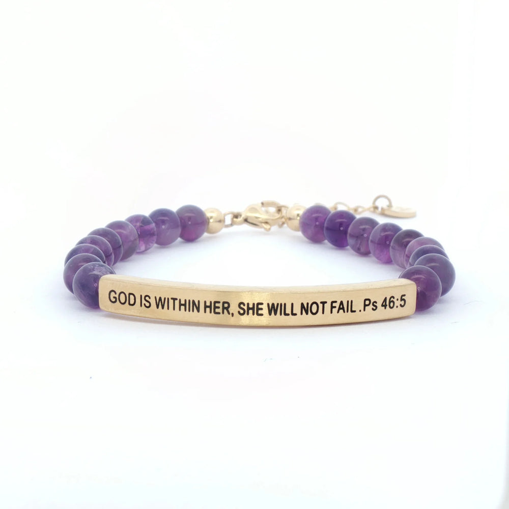 God is Within Her She Will Not Fail Ps 46:5 Bracelet - Hendryx Boutique LLC