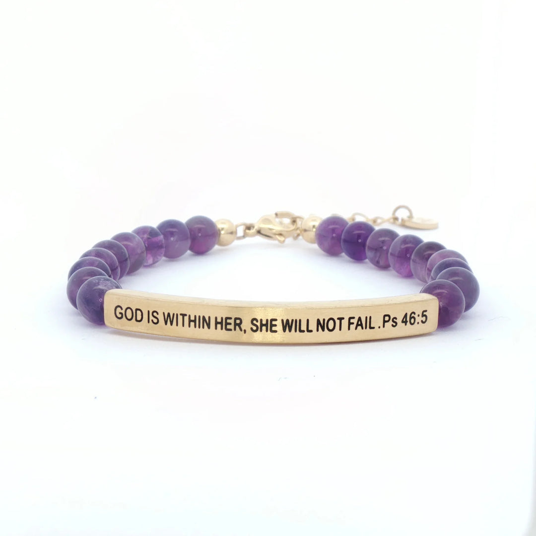 God is Within Her She Will Not Fail Ps 46:5 Bracelet - Hendryx Boutique LLC