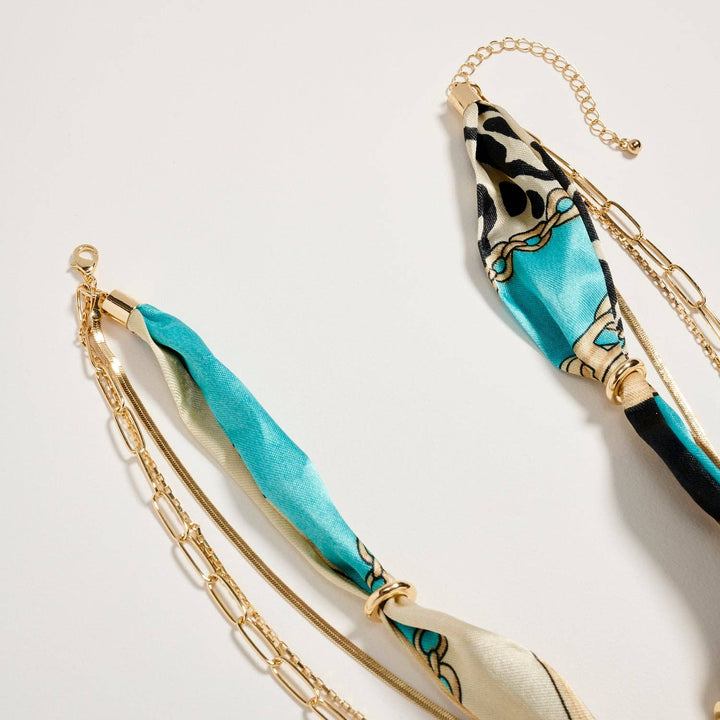 Pre-Order Silk Scarf Layered Chain Necklace