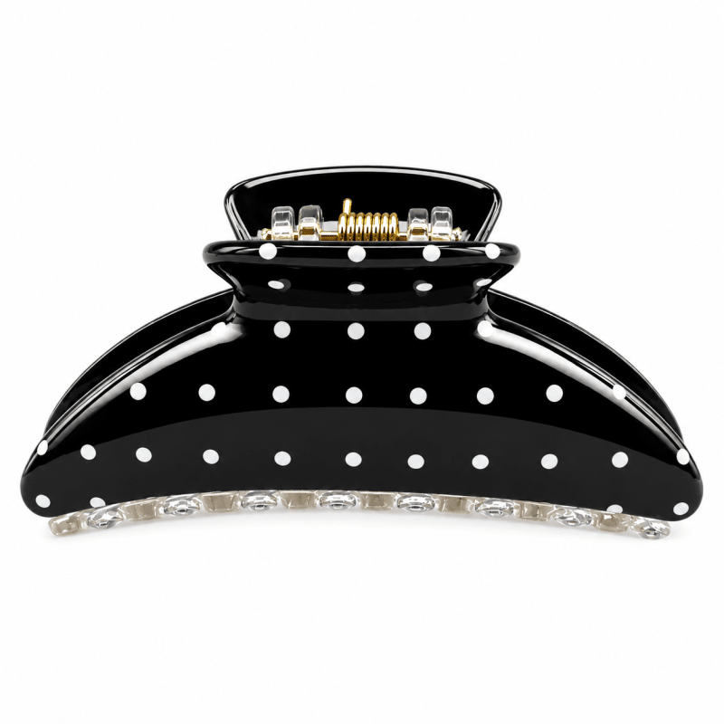 Women's Black Polka Dot Claw Hair Clip - Hendryx Boutique LLC