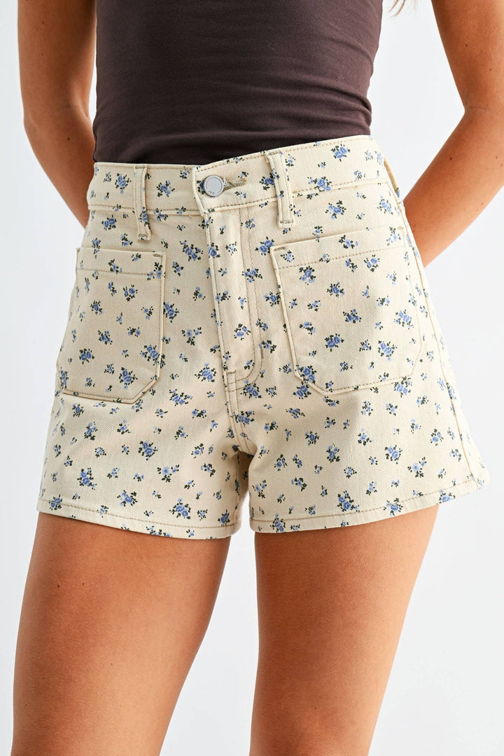 Floral Denim Short
