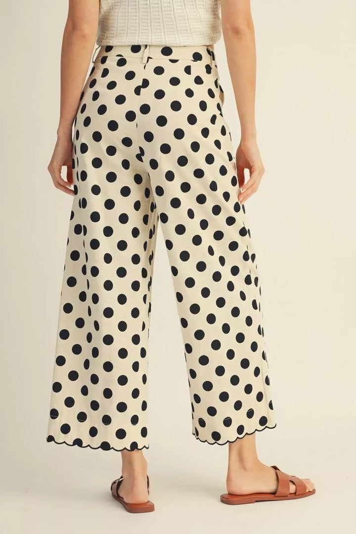 Chic Polka Dot Wide Leg Pant