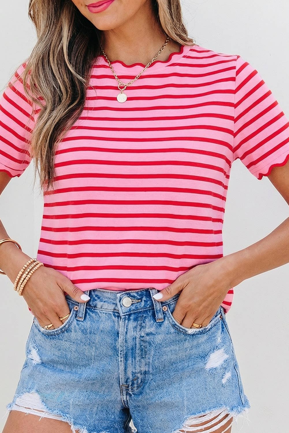 Stripe Scallop Shirt