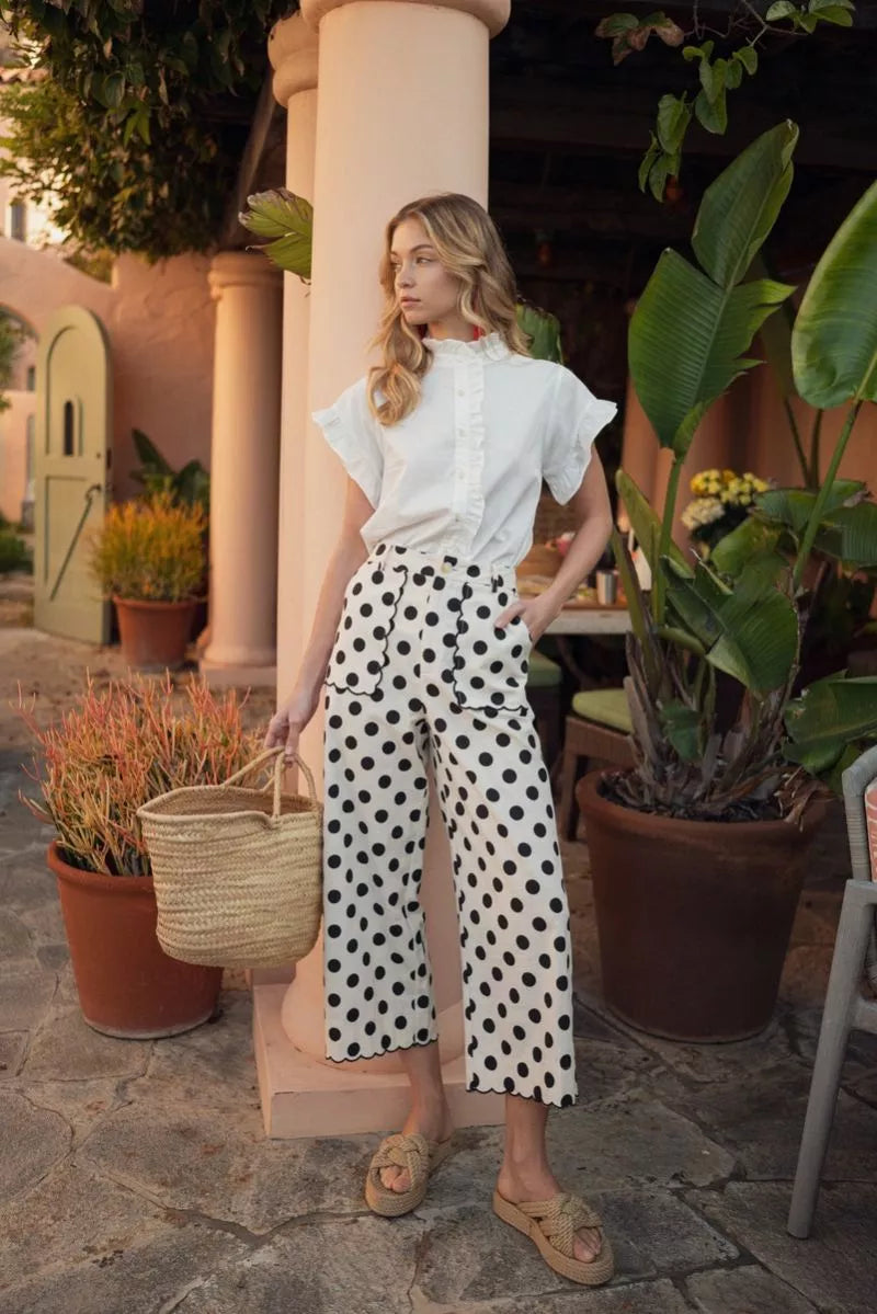 Chic Polka Dot Wide Leg Pant