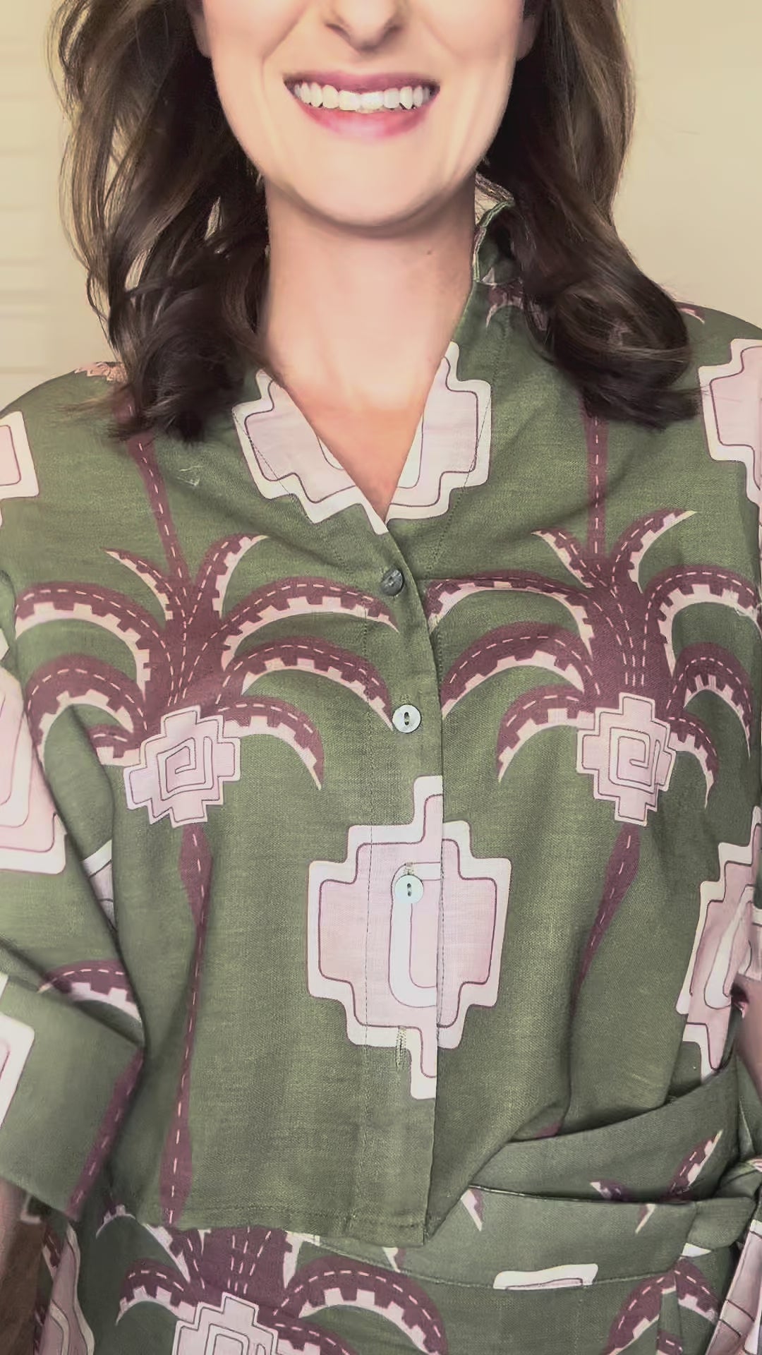 Women’s Entro Olive Palm Tree Set